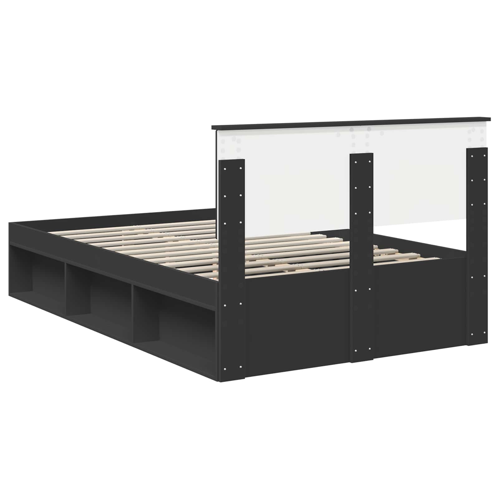 Struttura del letto Nero 135 x 190 cm Legno multistrato | homemem39