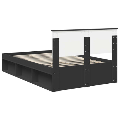 Struttura del letto Nero 135 x 190 cm Legno multistrato | homemem39
