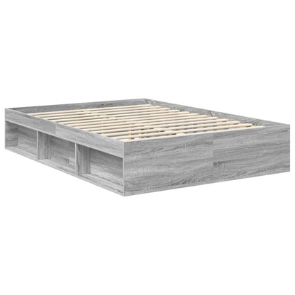 Struttura del letto con testiera Grigio Sonoma 135 x 190 cm | homemem39
