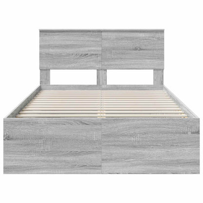 Struttura del letto con testiera Grigio Sonoma 135 x 190 cm | homemem39