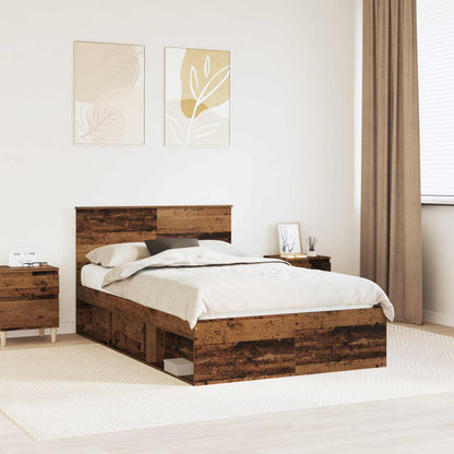 Struttura del letto con testiera Legno vecchio 135 x 190 cm | homemem39