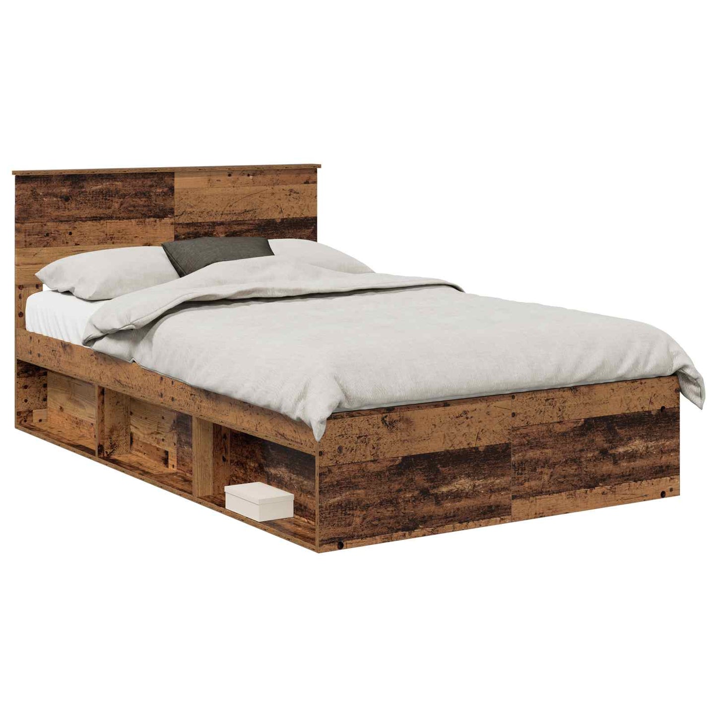 Struttura del letto con testiera Legno vecchio 135 x 190 cm | homemem39