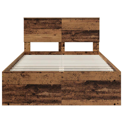 Struttura del letto con testiera Legno vecchio 135 x 190 cm | homemem39
