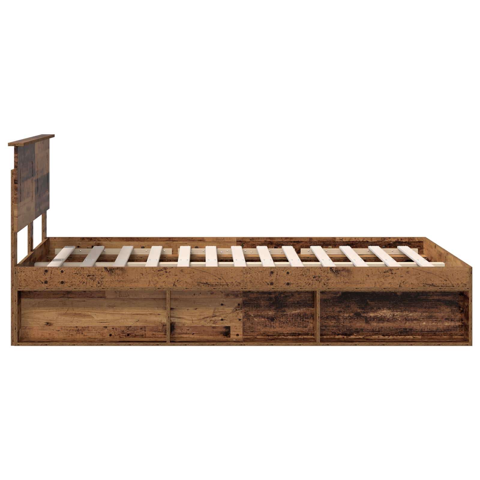 Struttura del letto con testiera Legno vecchio 135 x 190 cm | homemem39
