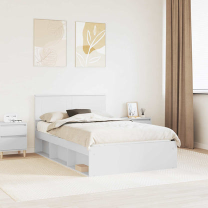 Struttura del letto Bianco 120 x 200 cm Legno multistrato | homemem39