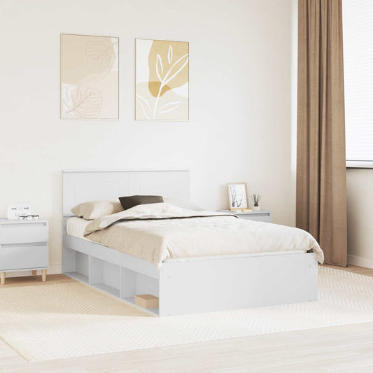 Struttura del letto Bianco 120 x 200 cm Legno multistrato | homemem39