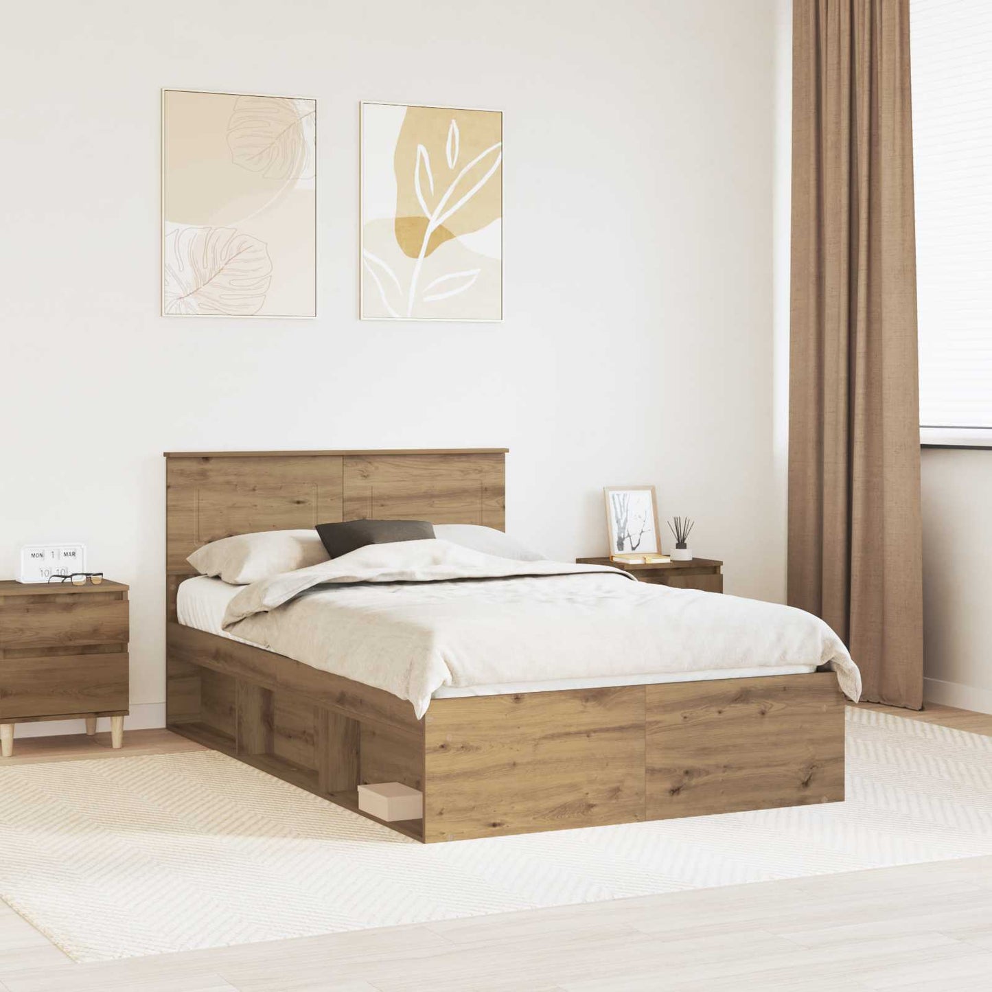 Struttura del letto Rovere Artigianale 120 x 200 cm | homemem39