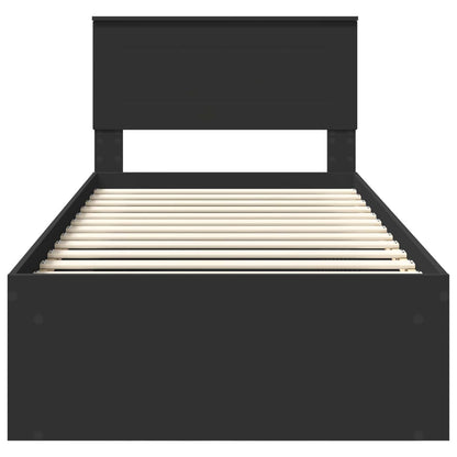 Struttura del letto Nero 100 x 200 cm Legno multistrato