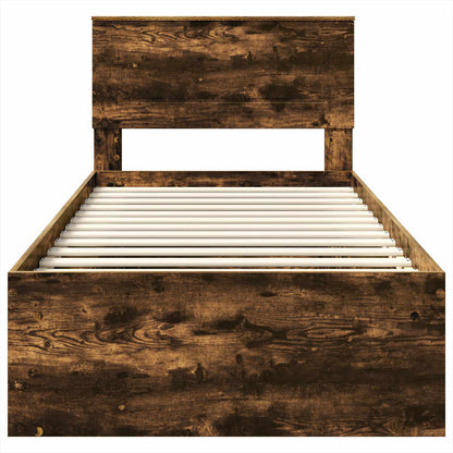 Struttura del letto Rovere fumé 100 x 200 cm Legno multistrato