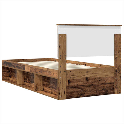 Struttura del letto con testiera Legno vecchio 100 x 200 cm | homemem39