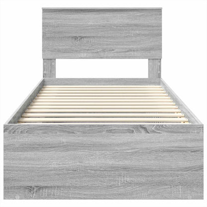 Struttura del letto Grigio Sonoma 90 x 190 cm Legno multistrato