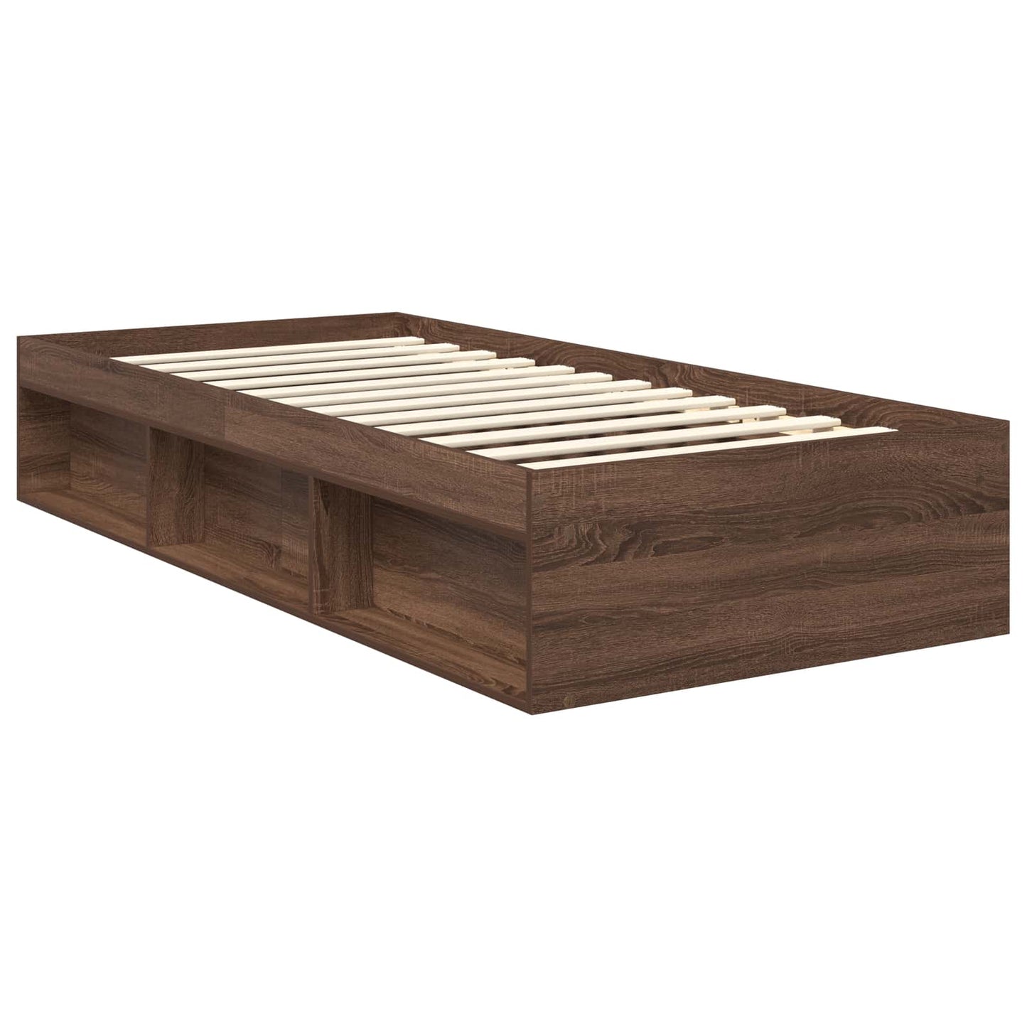 Struttura del letto con testiera Rovere Marrone 90 x 190 cm