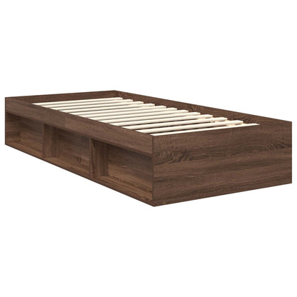 Struttura del letto con testiera Rovere Marrone 90 x 200 cm