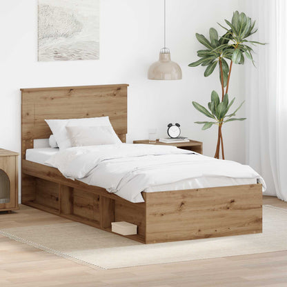 Struttura del letto con testiera Rovere Artigianale 90 x 200 cm | homemem39