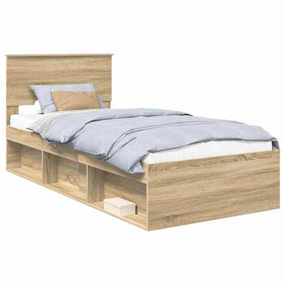 Struttura del letto Rovere Sonoma 75 x 190 cm Legno multistrato | homemem39