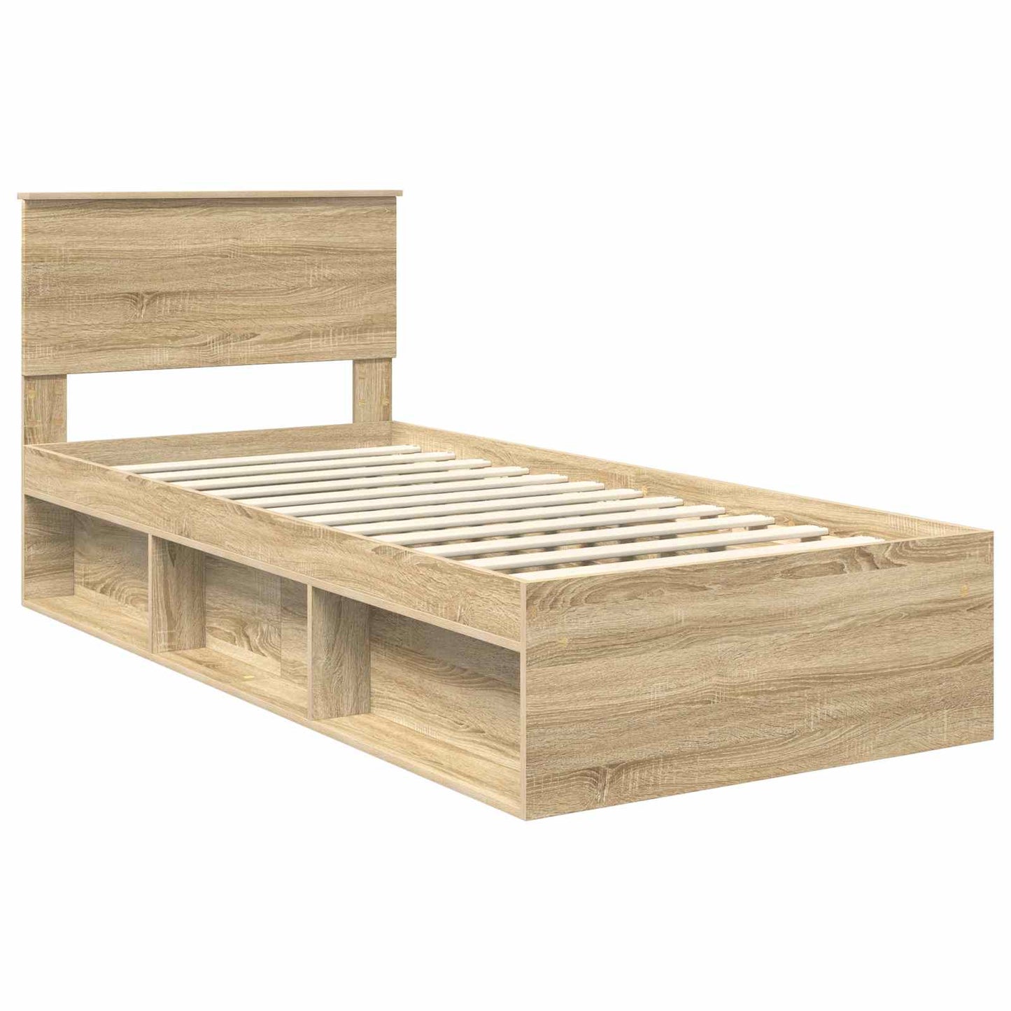 Struttura del letto Rovere Sonoma 75 x 190 cm Legno multistrato | homemem39