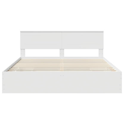 Struttura del letto Bianco 200 x 200 cm Legno Ingegnerizzato