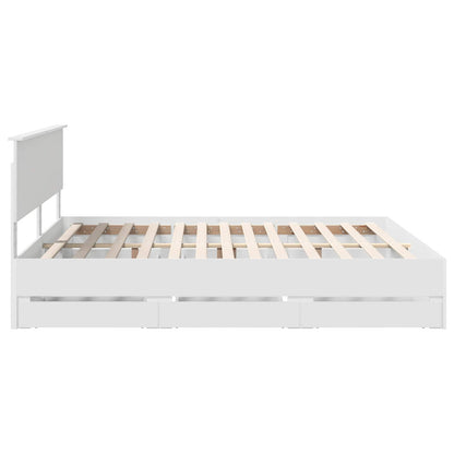 Struttura del letto Bianco 200 x 200 cm Legno Ingegnerizzato