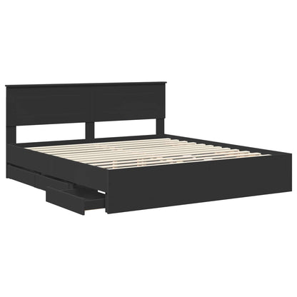 Struttura del letto Nero 200 x 200 cm Legno Ingegnerizzato | homemem39