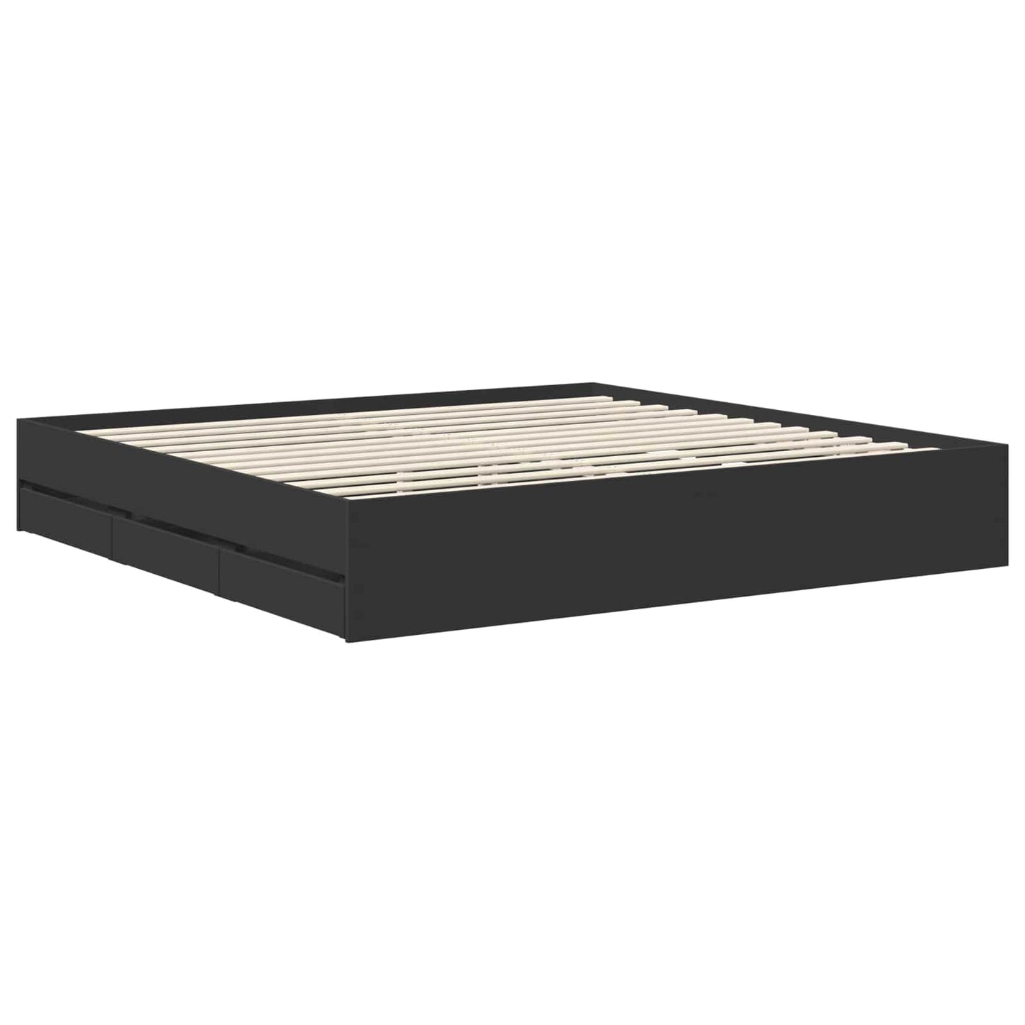 Struttura del letto Nero 200 x 200 cm Legno Ingegnerizzato