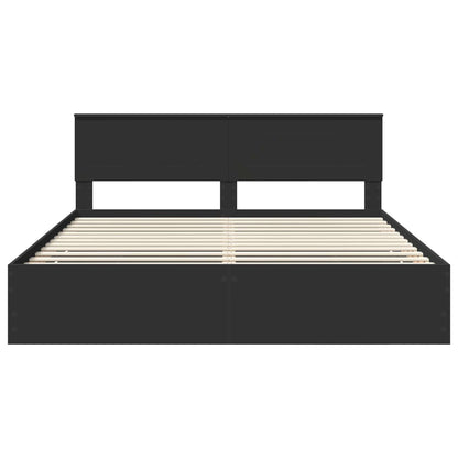 Struttura del letto Nero 200 x 200 cm Legno Ingegnerizzato | homemem39
