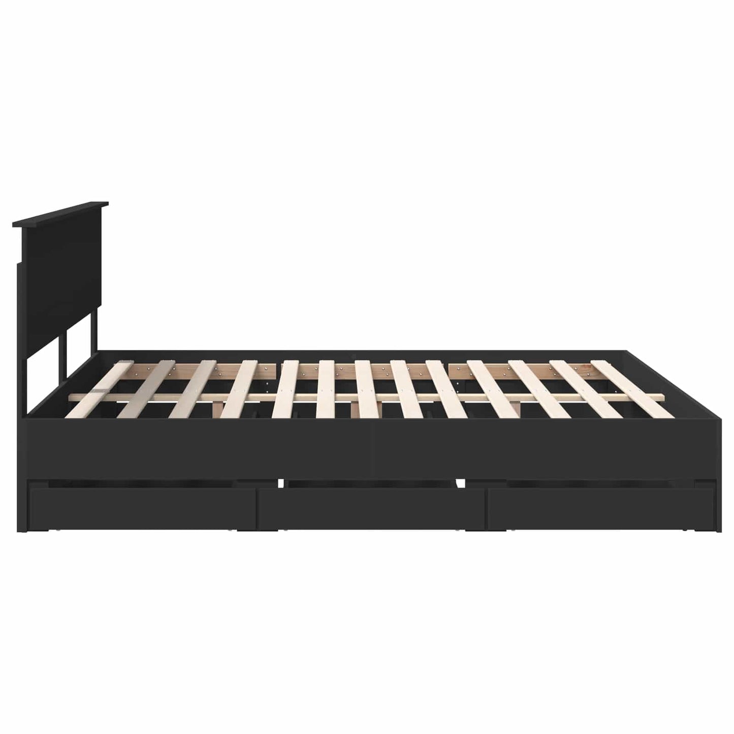 Struttura del letto Nero 200 x 200 cm Legno Ingegnerizzato | homemem39