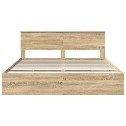 Struttura del letto con cassetto Rovere Sonoma 200 x 200 cm | homemem39