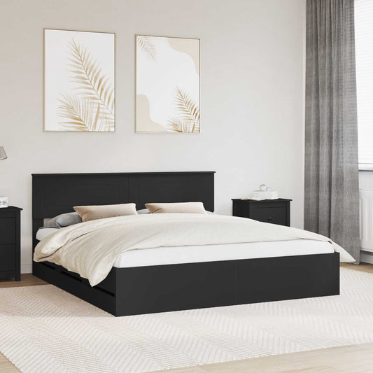 Struttura del letto Nero 180 x 200 cm Legno Ingegnerizzato