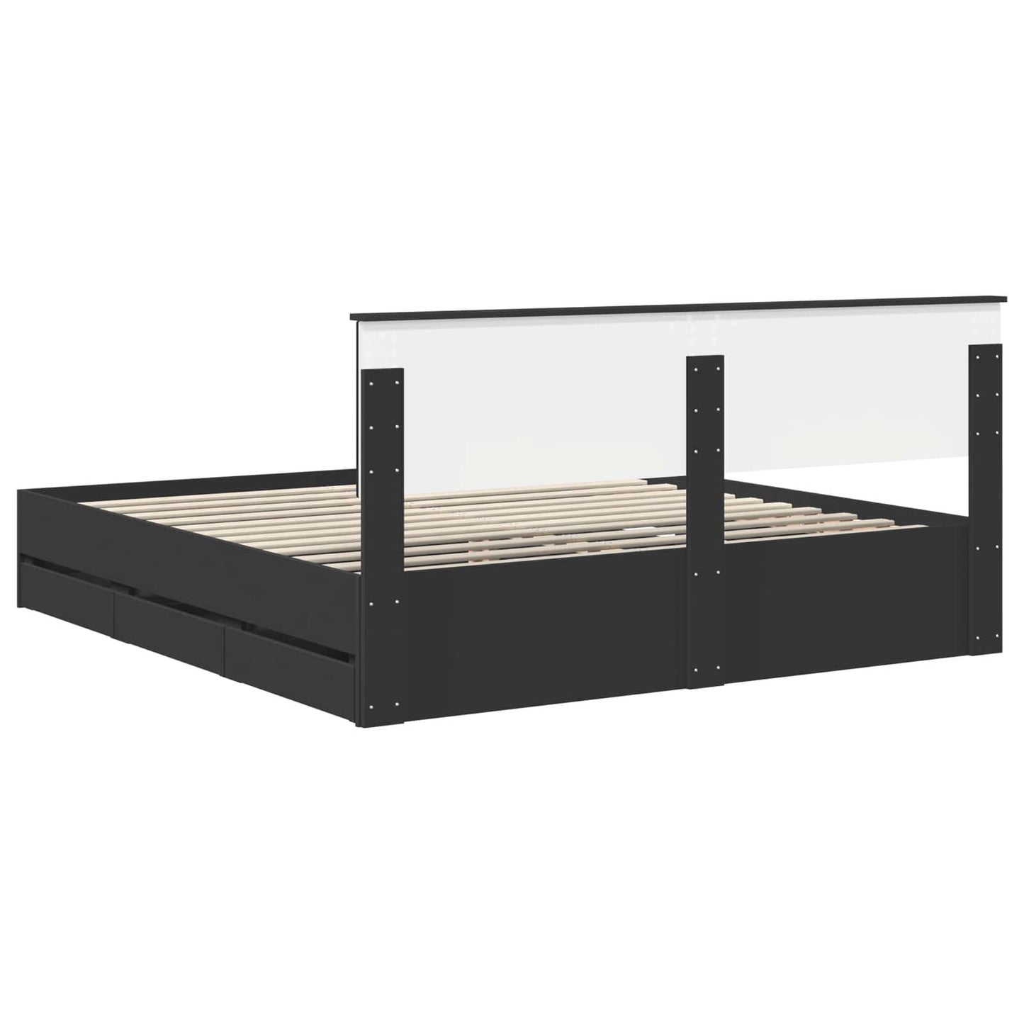 Struttura del letto Nero 180 x 200 cm Legno Ingegnerizzato | homemem39
