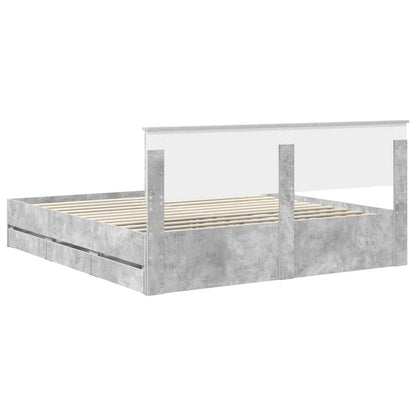 Struttura del letto con cassetto Grigio cemento 180 x 200 cm | homemem39