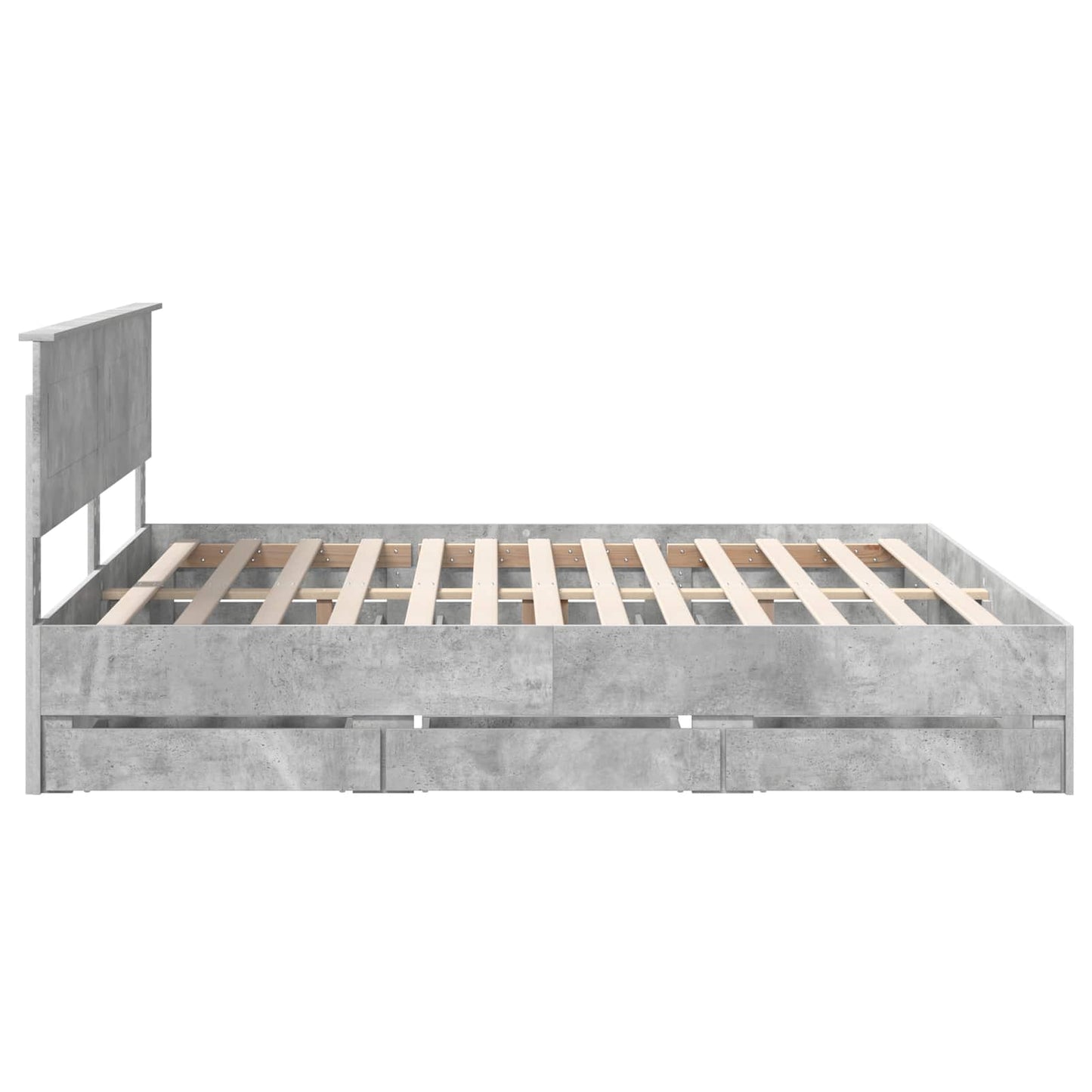 Struttura del letto con cassetto Grigio cemento 180 x 200 cm