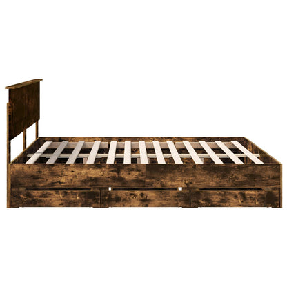 Struttura del letto con cassetto Rovere fumé 180 x 200 cm