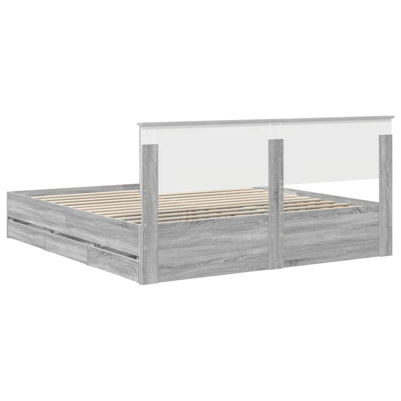 Struttura del letto con cassetto Grigio Sonoma 180 x 200 cm - homemem39