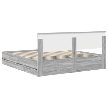 Struttura del letto con cassetto Grigio Sonoma 180 x 200 cm - homemem39