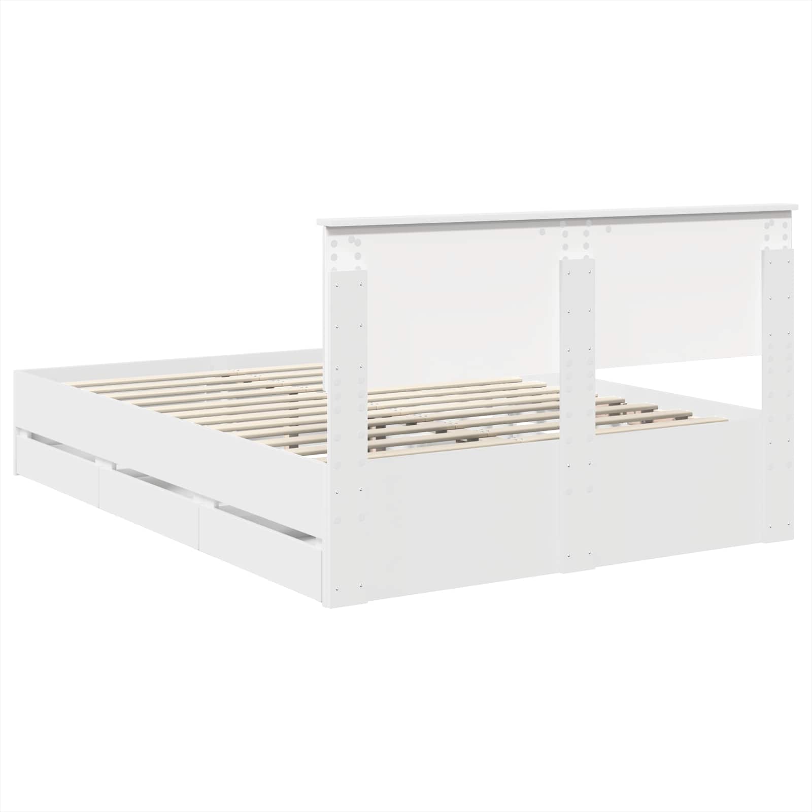 Struttura del letto Bianco 160 x 200 cm Legno Ingegnerizzato | homemem39
