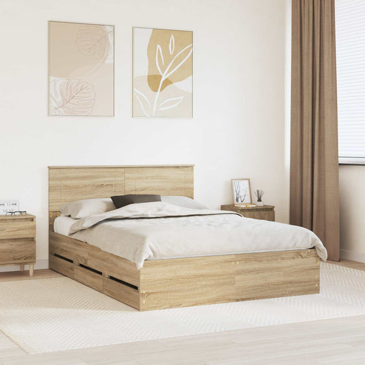 Struttura del letto con cassetto Rovere Sonoma 160 x 200 cm | homemem39