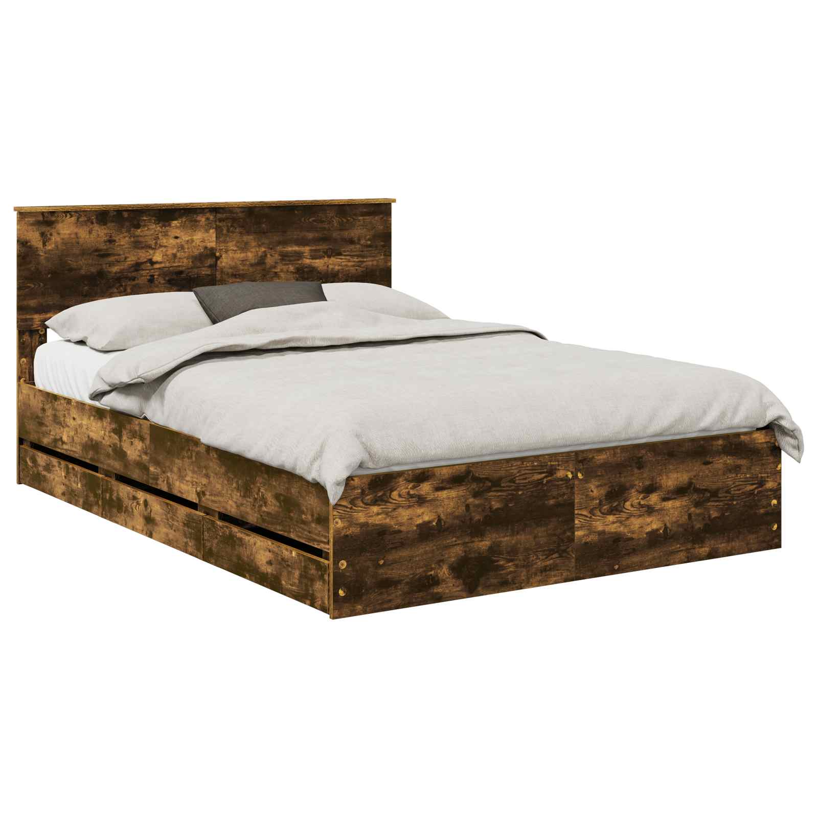 Struttura del letto con cassetto Rovere fumé 160 x 200 cm | homemem39