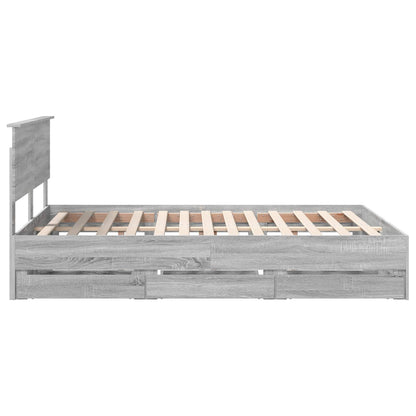 Struttura del letto con cassetto Grigio Sonoma 160 x 200 cm - homemem39