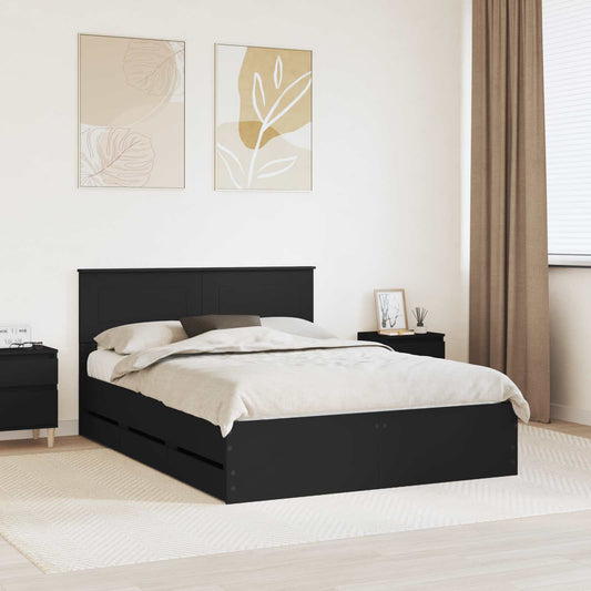 Struttura del letto Nero 150 x 200 cm Legno Ingegnerizzato | homemem39