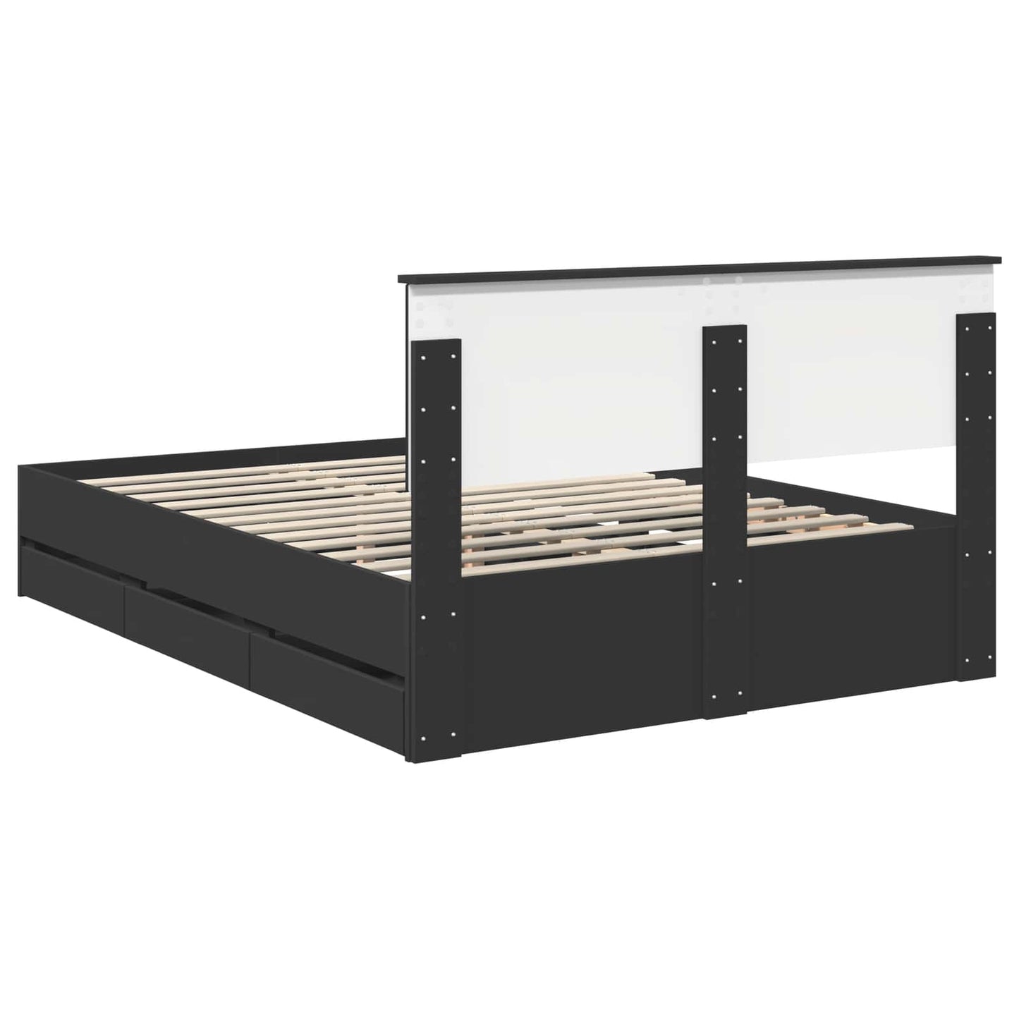 Struttura del letto Nero 150 x 200 cm Legno Ingegnerizzato | homemem39