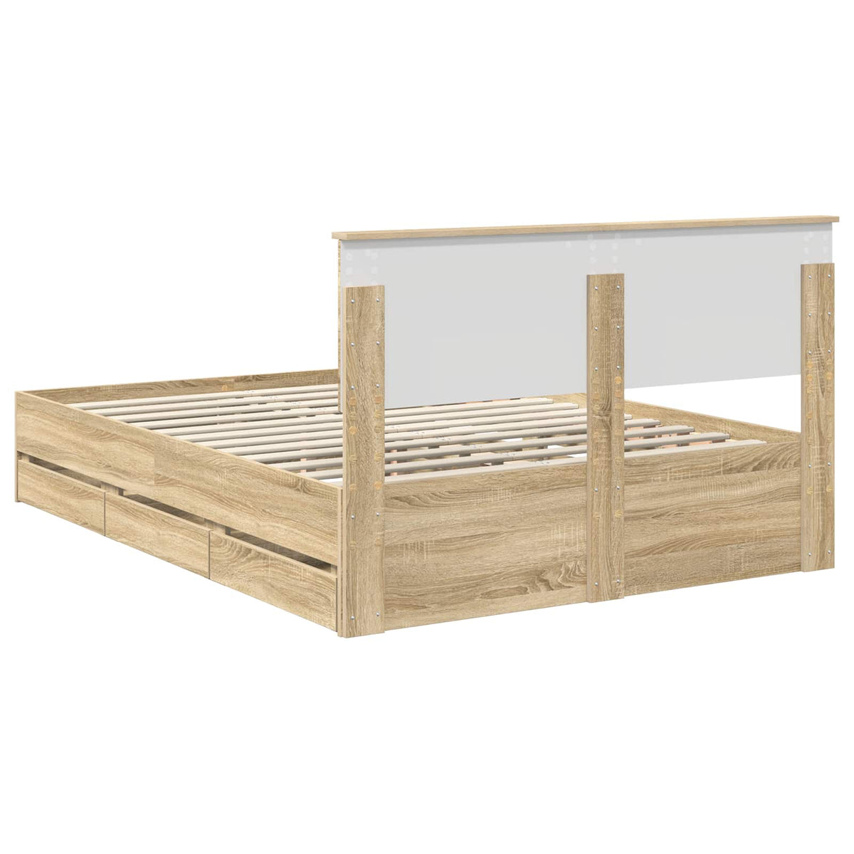 Struttura del letto con cassetto Rovere Sonoma 150 x 200 cm - homemem39