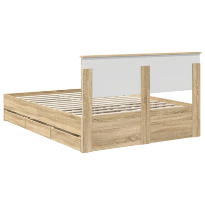 Struttura del letto con cassetto Rovere Sonoma 150 x 200 cm - homemem39