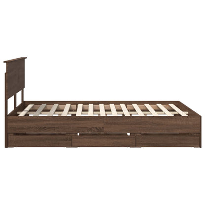 Struttura del letto con cassetto Rovere Marrone 150 x 200 cm | homemem39