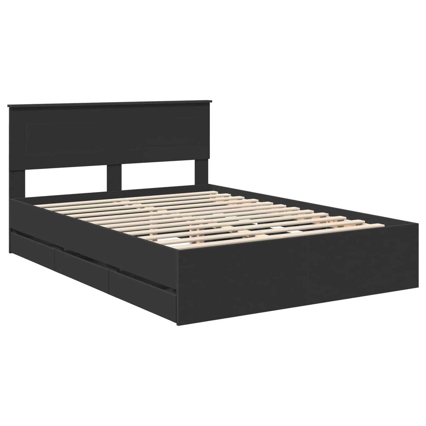 Struttura del letto Nero 140 x 190 cm Legno Ingegnerizzato | homemem39