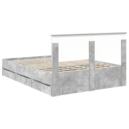 Struttura del letto con cassetto Grigio cemento 140 x 190 cm | homemem39