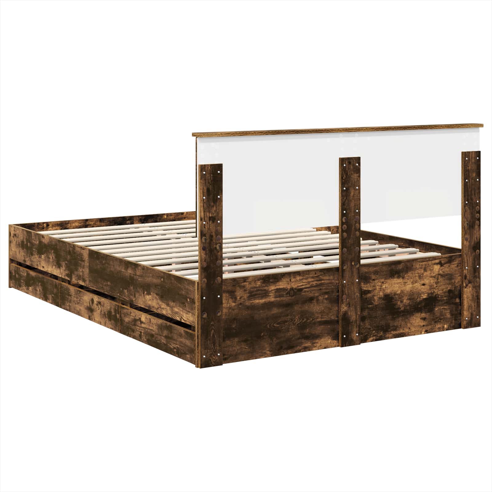 Struttura del letto con cassetto Rovere fumé 140 x 200 cm | homemem39