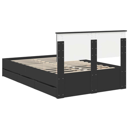 Struttura del letto Nero 135 x 190 cm Legno Ingegnerizzato