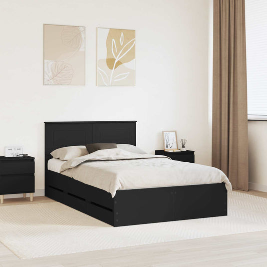 Struttura del letto Nero 120 x 190 cm Legno Ingegnerizzato | homemem39
