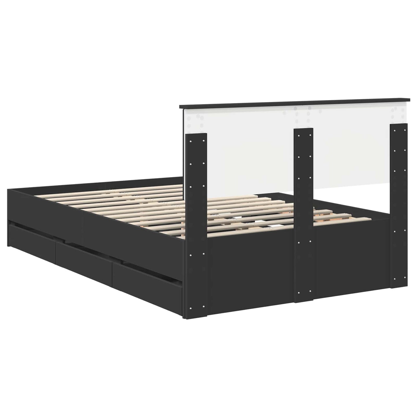 Struttura del letto Nero 120 x 190 cm Legno Ingegnerizzato | homemem39
