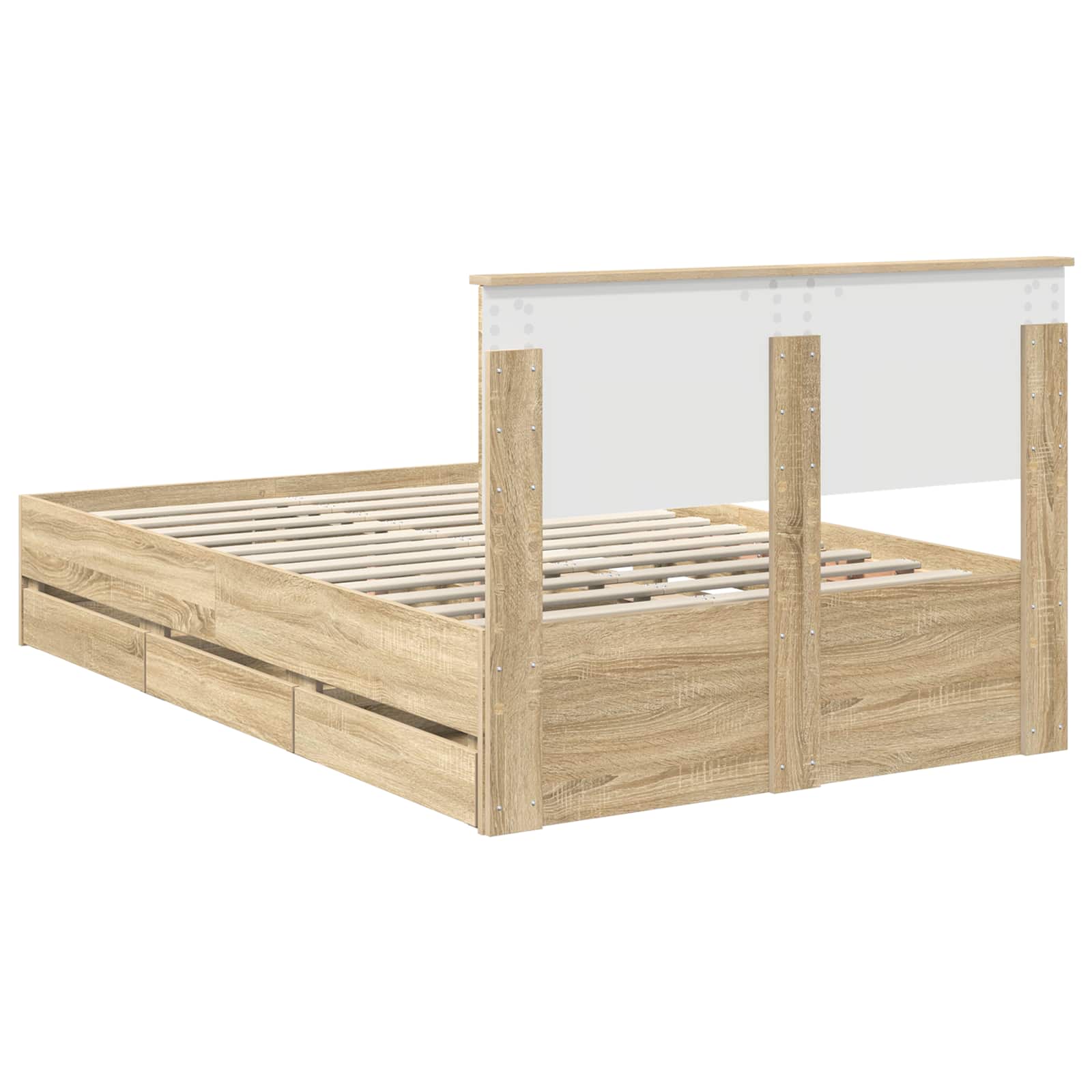 Struttura del letto con cassetto Rovere Sonoma 120 x 190 cm | homemem39